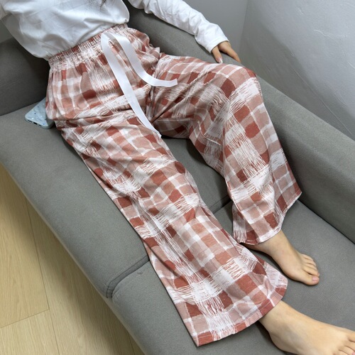 Women's Spring and Summer Thin Large Size Loose Comfort Artificial Cotton Wide Leg Pajama Pants with Outerwear, Single Pants, Versatile High-Waisted