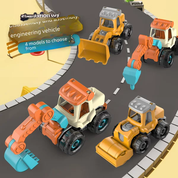 Children's Assembly Engineering Vehicle Screw Screw Nut Assembly Educational Toys Removable Disassembly Excavator Stall Cross-border