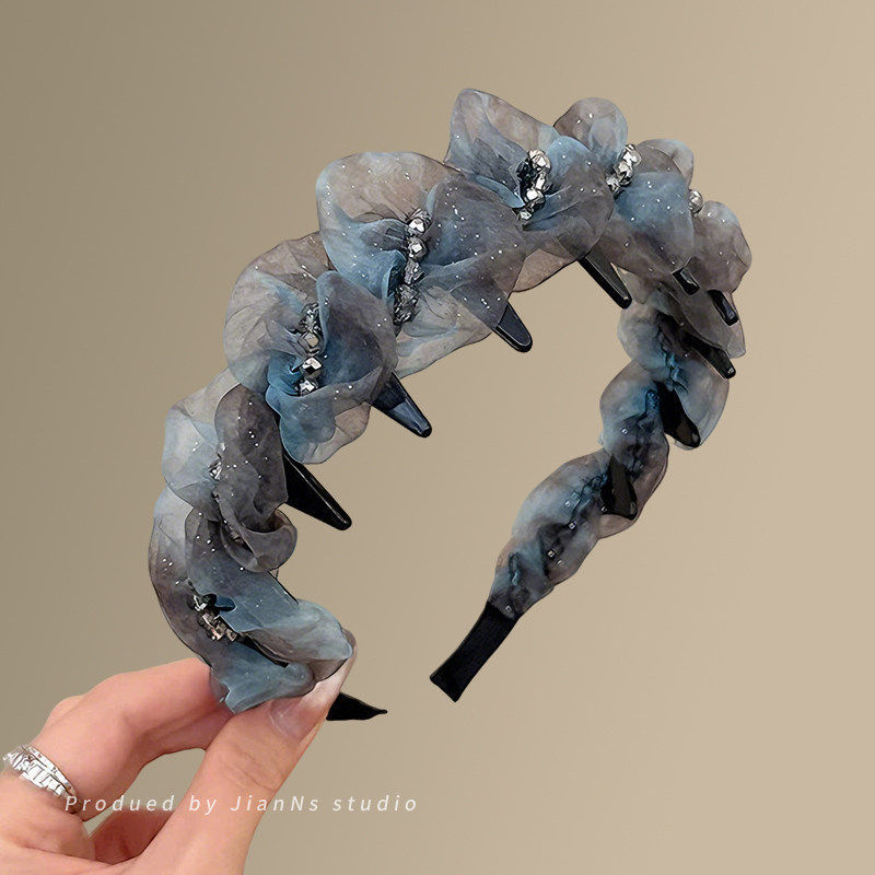 Diadema alta para mujer, nueva colección 2026, accesorio para el cabello estilo Chanel francés, elegante banda ancha para el cabello.