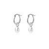 Retro brand earrings with pigtail from pearl, silver 925 sample, European style