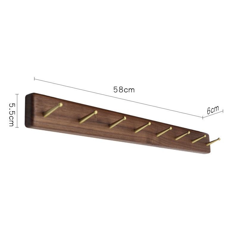 Fábrica directa sin perforación gancho de ropa de nuez negra puerta de entrada gancho de llave de pared almacena gorras de ropa de puerta image 22