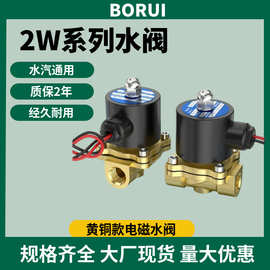 全铜常闭电磁阀水阀气阀2W系列4分6分1寸2寸AC220V24电子开关阀门