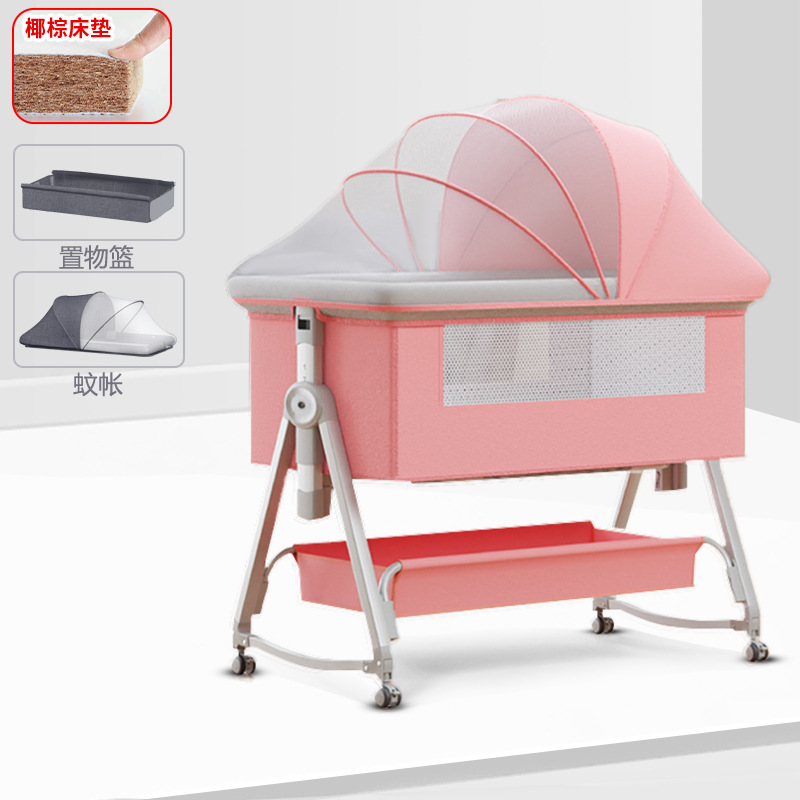 Cuna móvil Cuna portátil Cuna para bebé Cama plegable multifuncional bb Cama grande de costura para niños recién nacidos