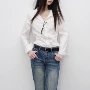 v领同款宽松小众衬衫