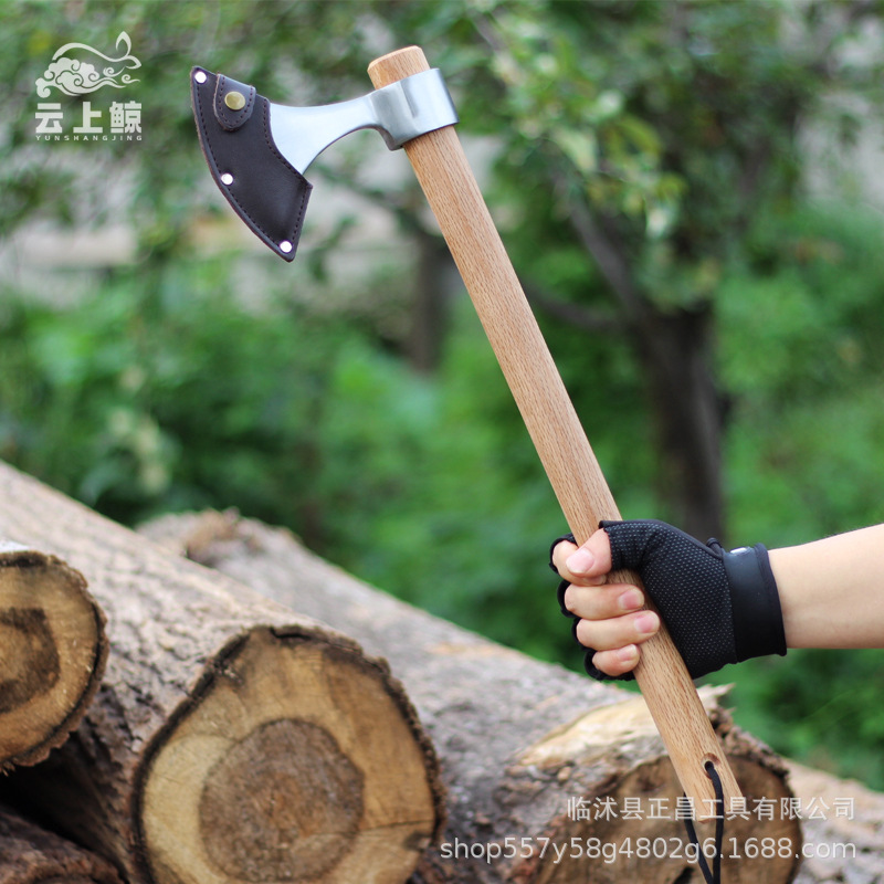 户外砍树劈柴维京战斧刀手工锻打砍柴刀野营尼曼斧子野外丛林斧头