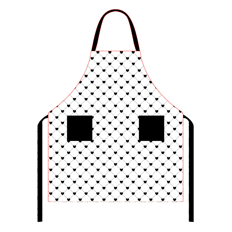 Grembiule regolabile antimacchia con motivo bianco e nero, estivo, impermeabile, alla moda, creativo, personalizzabile per pranzi, torte e altro._voghion.com