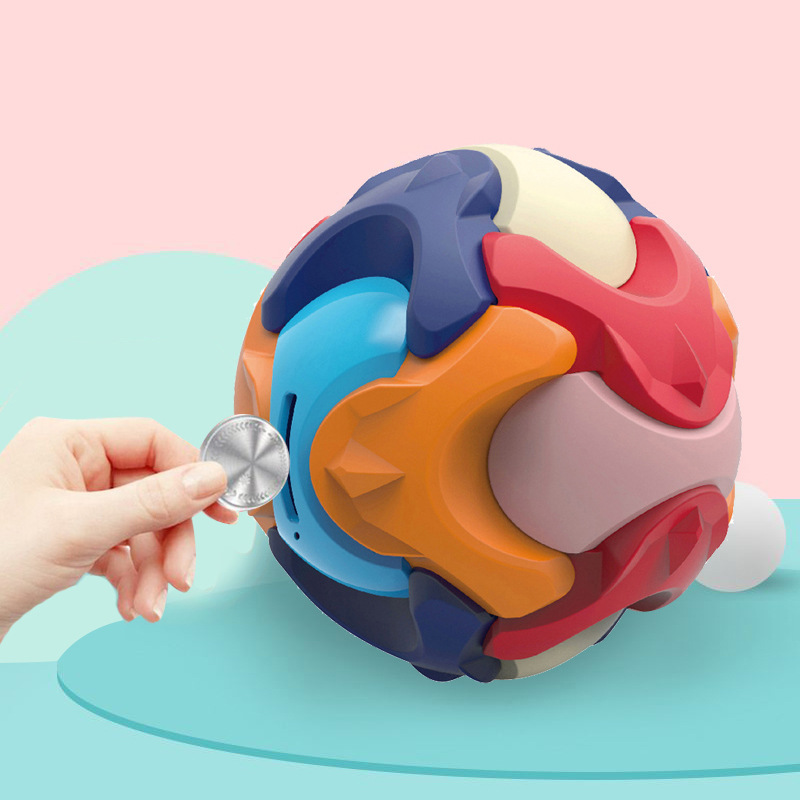 拼接玩具存钱罐儿童益智3D立体拼装玩具可拆卸diy积木球蓄钱罐