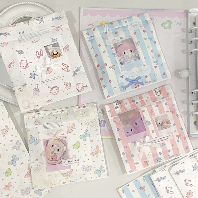 Ins Cute Little Illustration Kt Bow Gift Packaging Small Paper Bag High-Looking Blogger Same Style Packaging Ziplock Bag Ins Cute Little Illustration Kt Bow Gift Packaging Small Paper Bag High-Looking Blogger Same Style Packaging Ziplock Bag