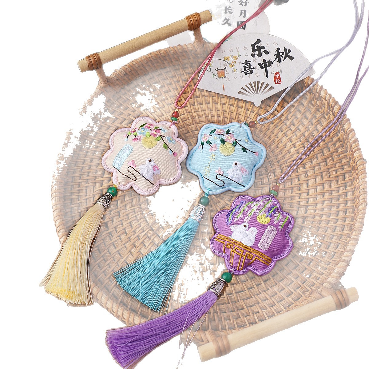 Nuevo medio otoño luna conejo colgante de bordilla decoración caja de regalo embalaje DIY materiales de florista