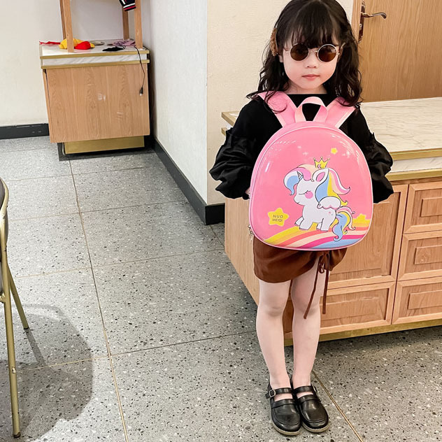 儿童书包 幼儿园小朋友卡通硬壳双肩包潮2-5岁男女孩独角兽蛋壳包