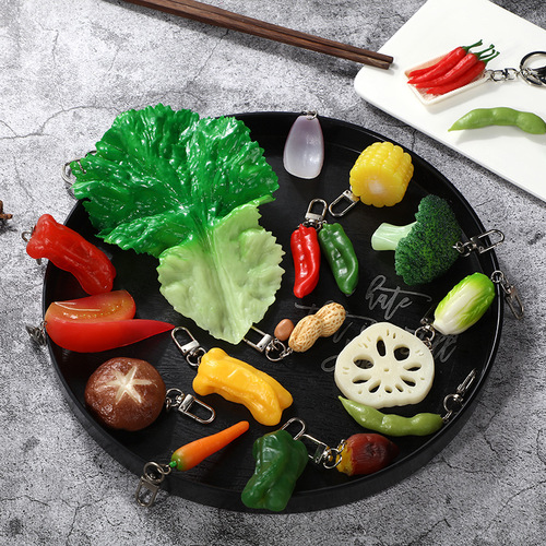 pvc simulated fruits and vegetables photography early childhood education window props simulated vegetables and plants pendants fun keychains wholesale