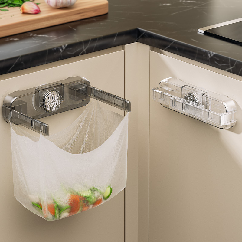 Suction cup garbage bag bracket foldable wall-mounted kitchen trash can hanging plastic bag artifact garbage bag hanging bracket Suction cup garbage bag bracket foldable wall-mounted kitchen trash can hanging plastic bag artifact garbage bag hanging bracket