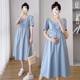 Pregnant Women's Summer Dress dress 2024 New Fashion Short-sleeved Design Sense Maternity Dress Internet Popular Foreign Gas Age-reducing Pregnant Women's Dress