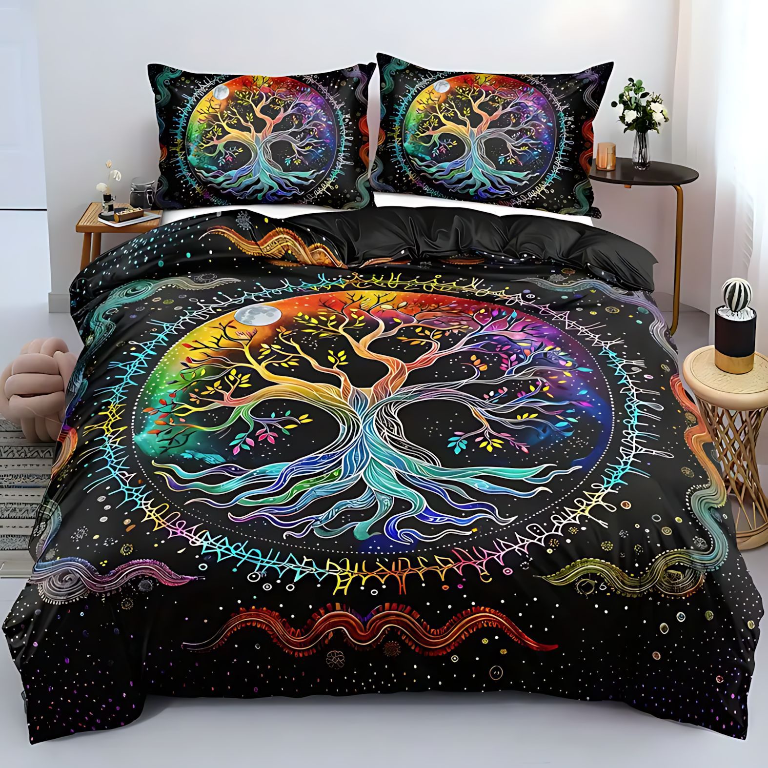 TUME / JIT árbol transfronterizo de la vida pastoral viento HD impresión digital colchón funda funda