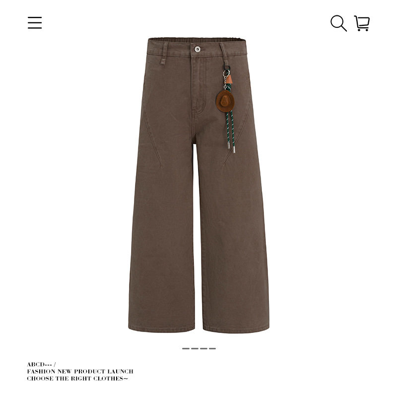 Maillard Retro Deconstructed Design Straight Pants with Pendants for Men and Women, Loose and Lazy Casual Pants for Couples