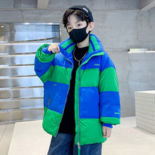 男童棉衣冬季2022韓版立領拼色兒童保暖童裝中大童加厚外套面包服