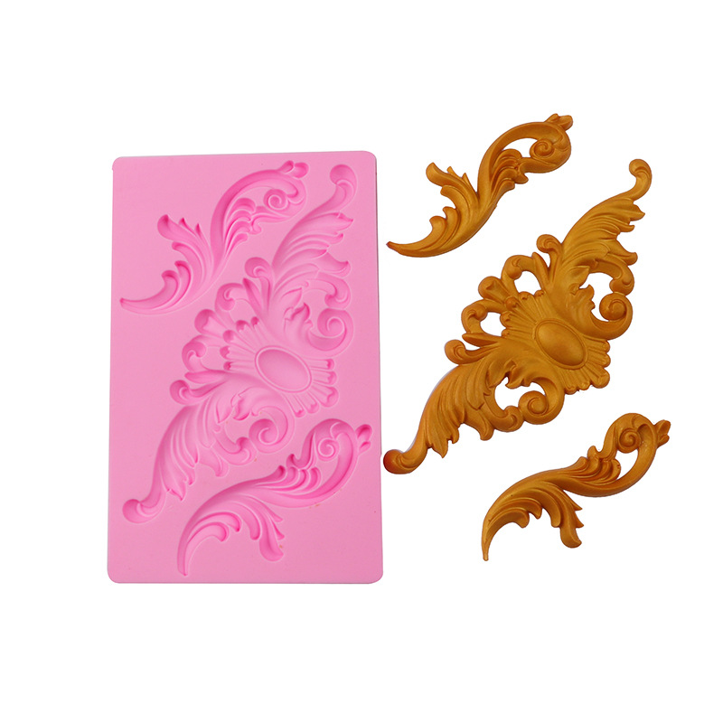 Molde de pastel de estilo europeo en relieve molde de silicona fondant ritmo seco borde de la torta molde para hornear molde epoxi DIY