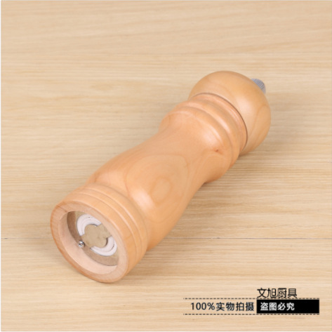 Molinillo de pimienta manual molinillo de madera pimienta condimento moler botella de polvo restaurante comida occidental cocina condimento color madera