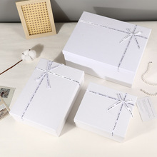现货精美白色蝴蝶结天地盖护肤品礼品盒化妆品包装盒空盒伴手礼盒