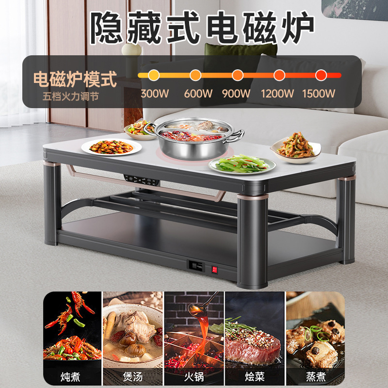 南极人升降取暖茶几电暖桌取暖桌2025新款电烤火桌家用客厅电暖炉|undefined