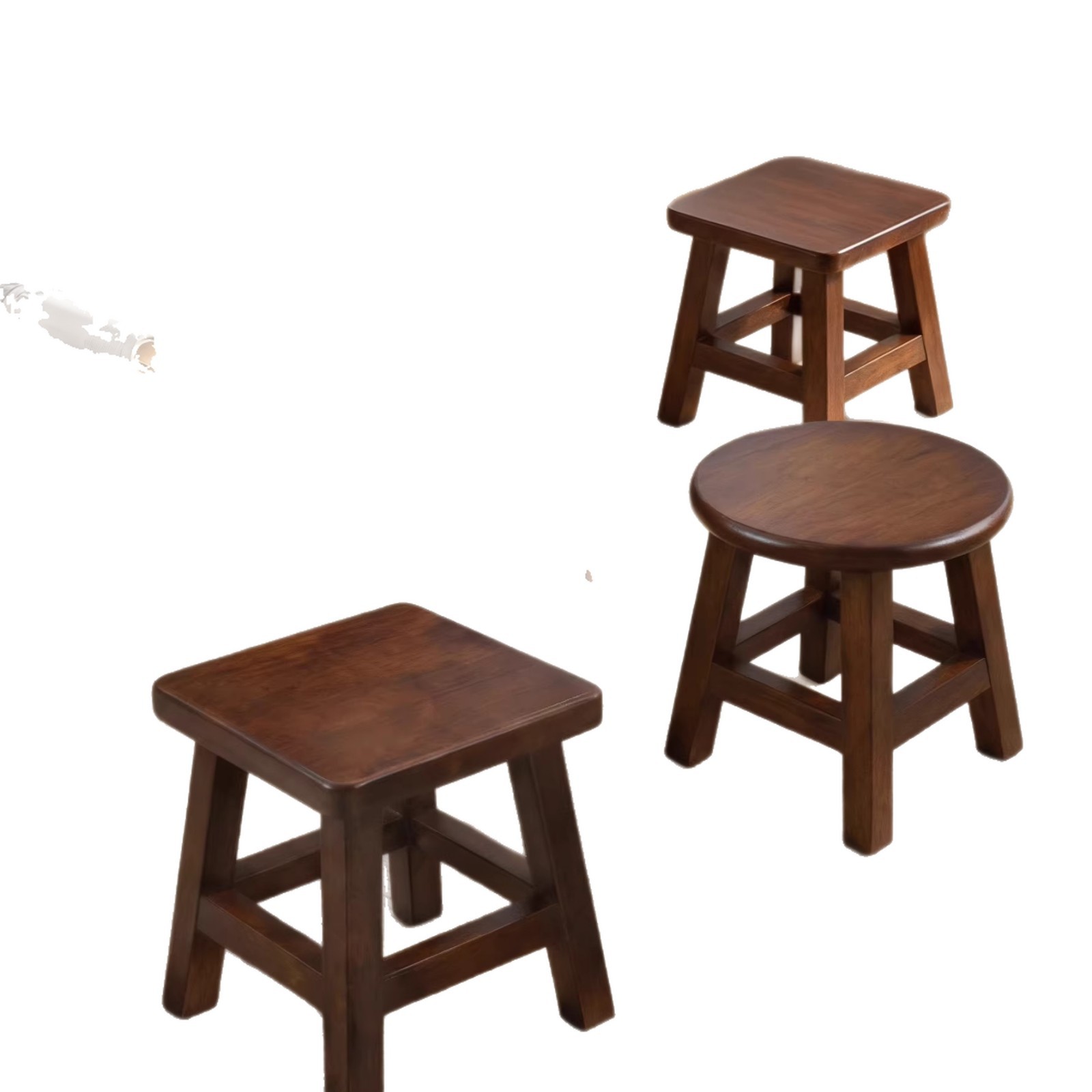 Taburete de madera maciza, taburete de cambio de zapatos doméstico, 2026 nuevo mesilla de salón encantadora para sentarse en el hogar para usar zapatos. image 6