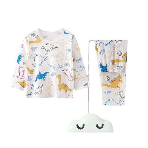 Children's clothing, children's home clothes, long-sleeved baby cotton suits, summer thin girls' air-conditioning clothes, men's boneless baby pajamas