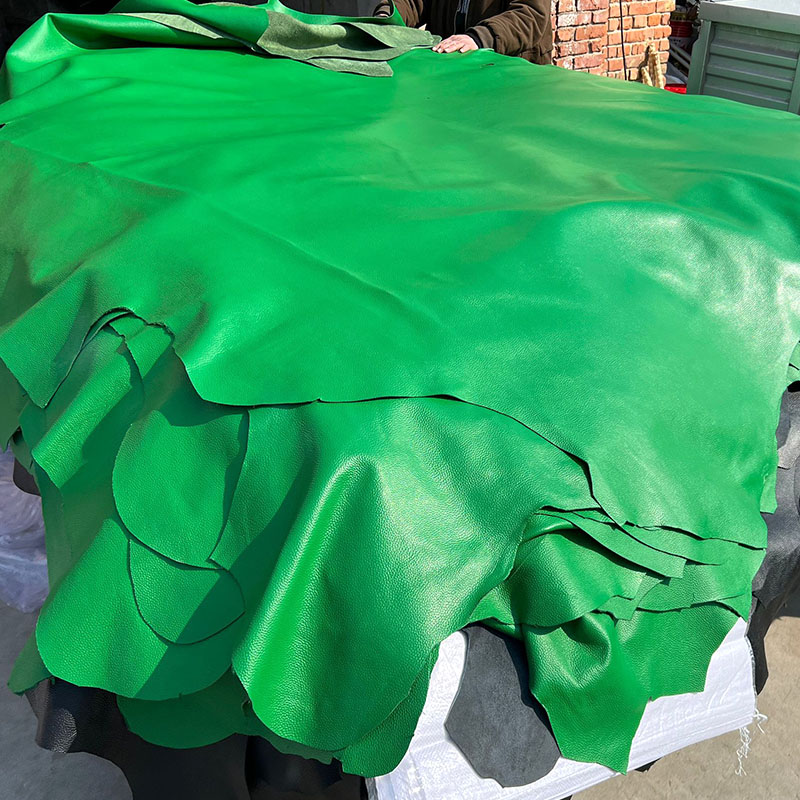 草绿色头层软牛皮料手工皮具diy沙发软包座椅皮革面料整张黄牛皮