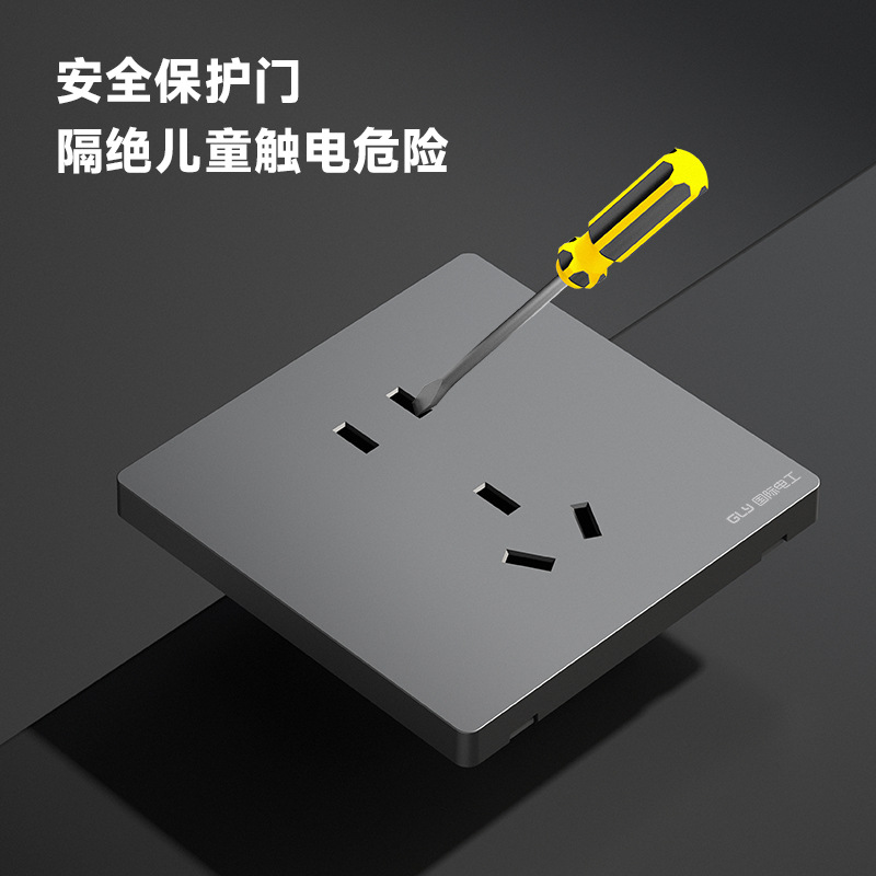International Electrical Concealed Switch and Socket 86 Type Five-Outlet Wall Plate Single Pole Five-Outlet Wall Plate Wholesale