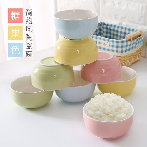 Nordic Glazed Ceramic Bowl Household Soup Bowl Rice Bowl Oat Bowl INS Dessert Bowl Creative Tableware Gift Wholesale