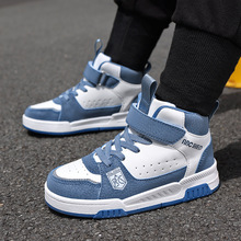 ABC童鞋春秋季皮面新款儿童板鞋男孩女孩运动鞋魔术贴耐户外跑鞋