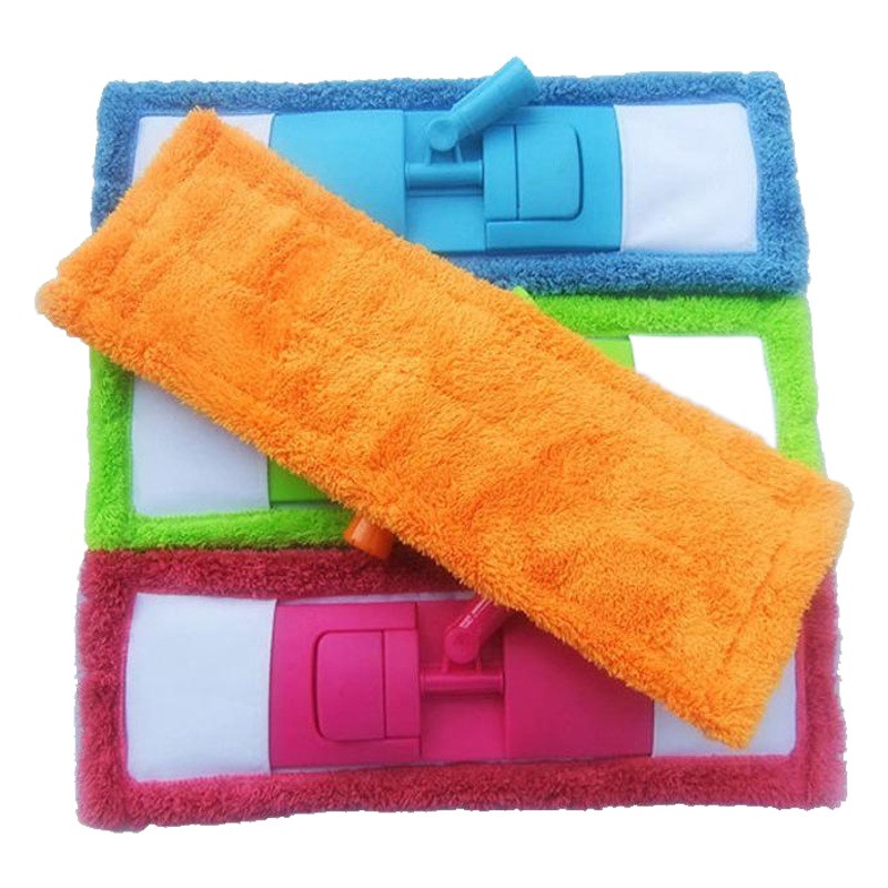 Directo de fábrica de coral fregona paño grueso y grueso coral fleece MOP plana cabeza de reemplazo de la fregona hogar cabeza de la fregona