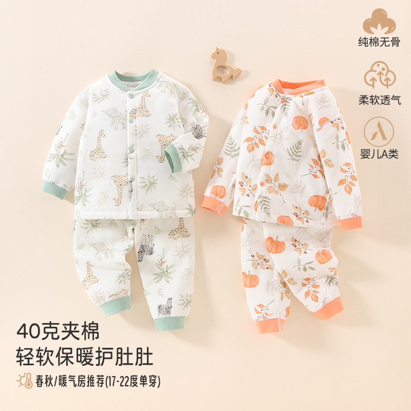 Baby Clothes Autumn and Winter Category a Split Men's and Women's Kidsren's Suits Baby Home Clothes 40g Quilted Anyang Baby and Kidsren's Clothing