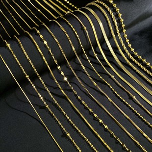 Directly sold in the factory, stainless steel chain, round snake cross twist DIY pendant necklace, steel titanium vacuum color-retaining electroplating