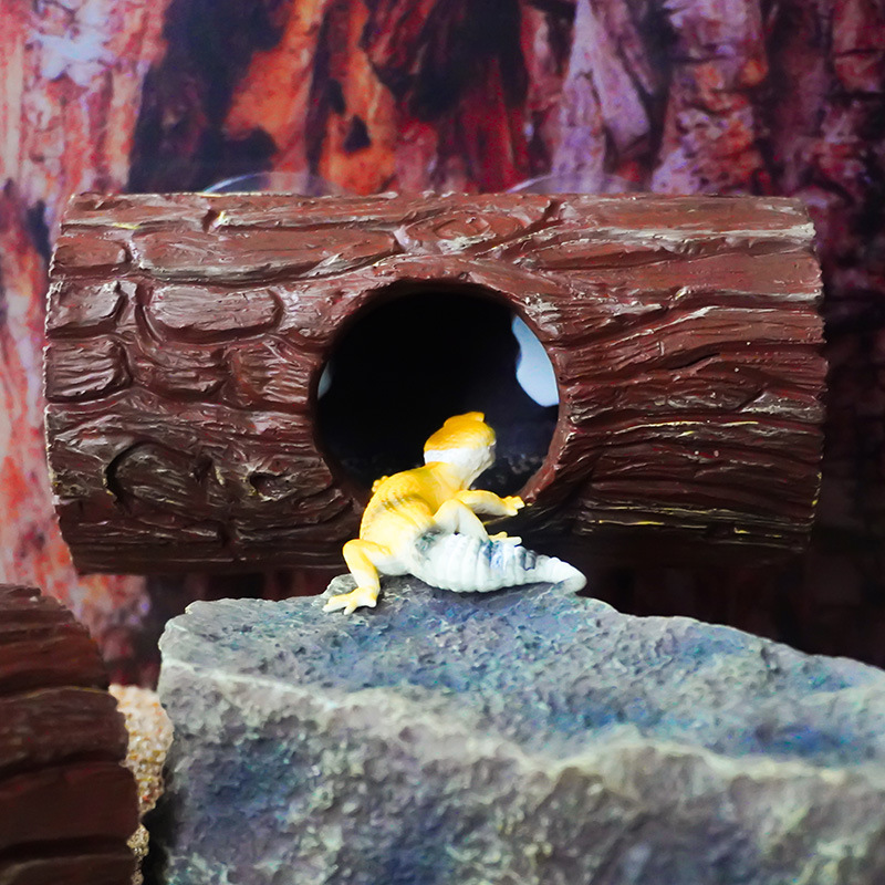 Decoración de paisajismo de micro paisaje, artesanía en resina, hámster, mascota trepadora, lagarto, esquivar agujeros de árboles artificiales, escenario puntual