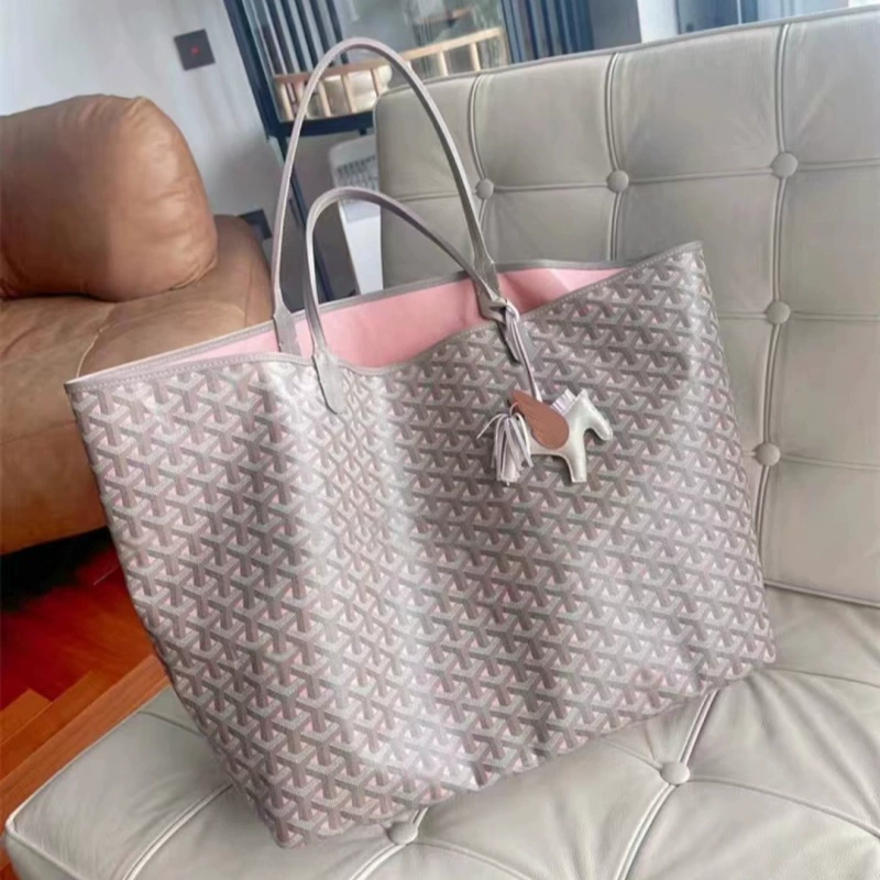 Сумка-шоппер, 30×20×10 см, размеры S–XL, с рисунком на внешней стороне и розовой подкладкой