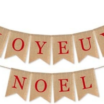 クロスボーダーJOYEUX NOELバナークリスマスウールバナーパーティー花リング旗|undefined
