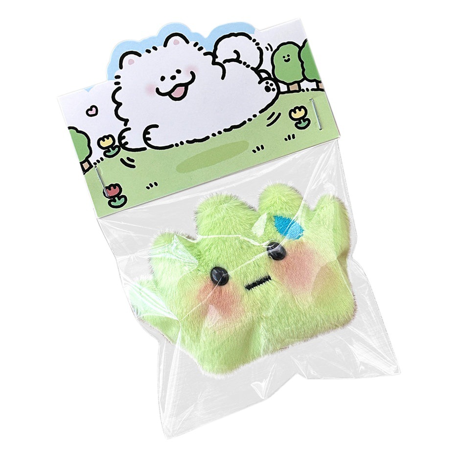 Lindo felpa sin palabras hierba colgante ins dulce chica regalo de dibujos animados broche peludo adornos al por mayor