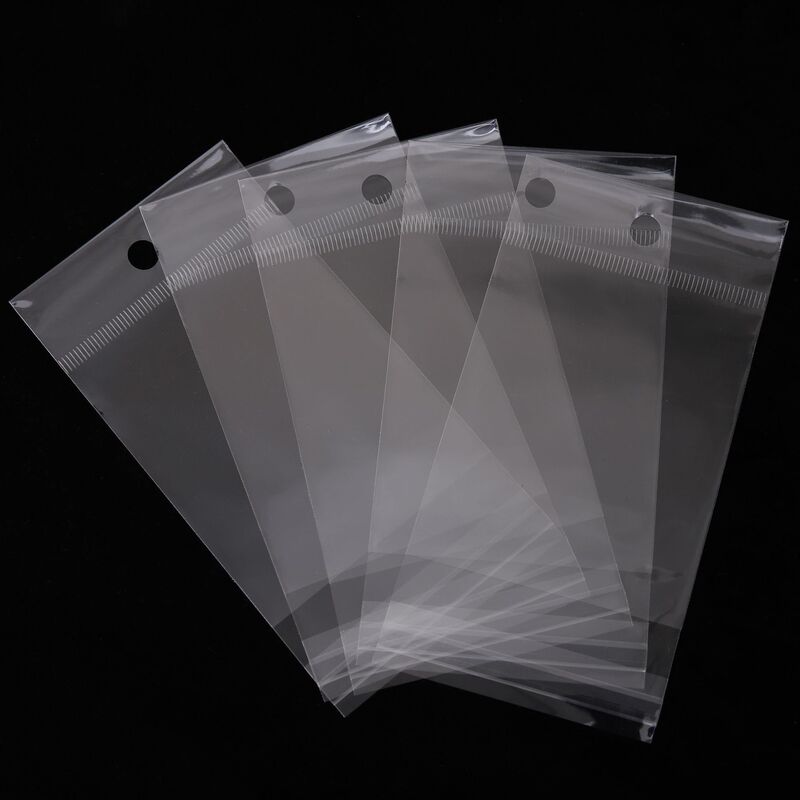 Opp Adhesive Bags for Clothes, Transparent Clothing Packaging Bags with Clip, White Pearlescent Film Plastic Sealing Bags, Thickened