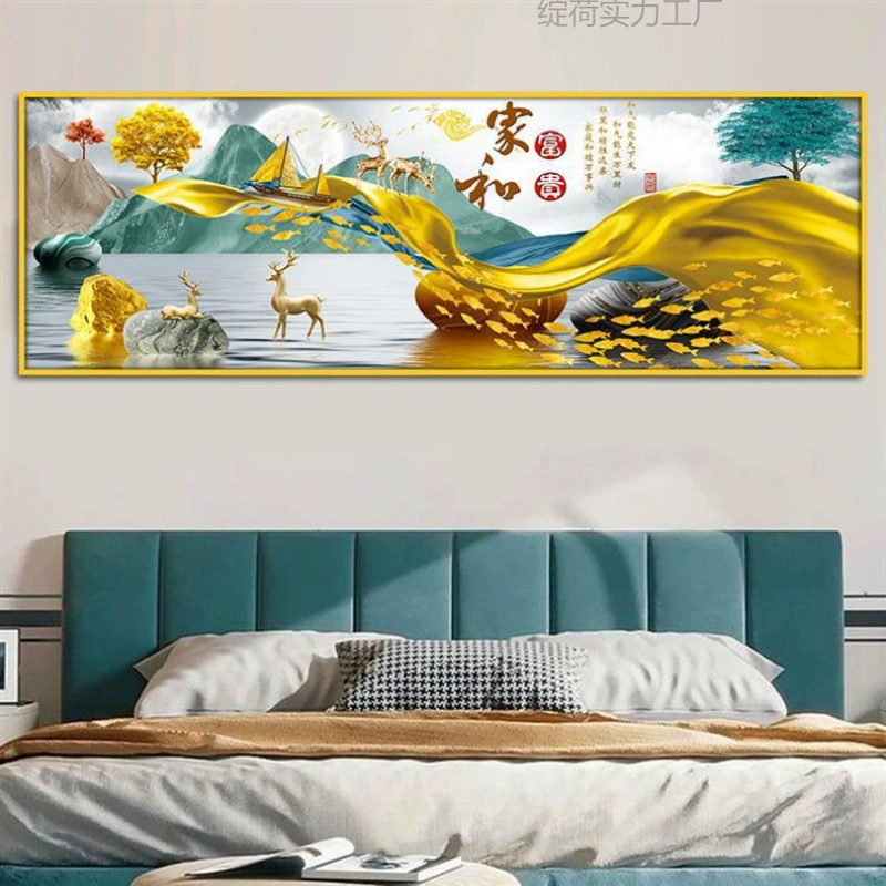 Self-adhesive painting bedroom bedside room background mural hotel hotel master bedroom decorative painting Xiao Qingxin B&B