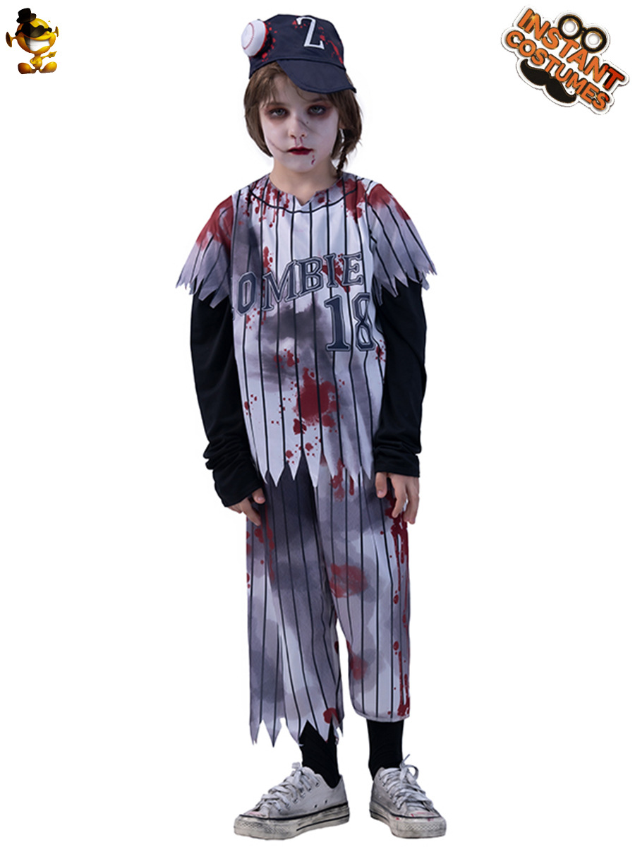 De los niños de Halloween sangre Jersey rendimiento traje de los niños juego de rol rendimiento fiesta traje de distribución al por mayor