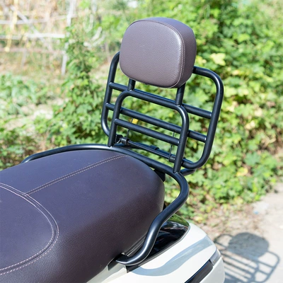 Modified Backrest, Front and Rear – Motorcycle frame - black-back-shelf-with-backrest