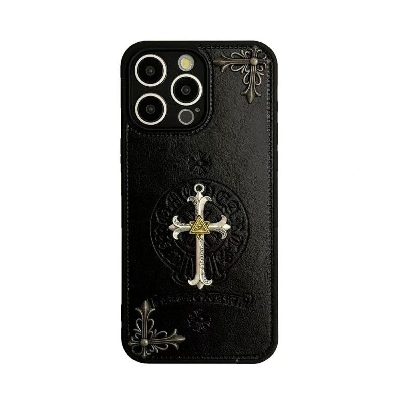 潮牌金属适用iphone15promax手机壳苹果16pro立体十字架个性13plu|undefined