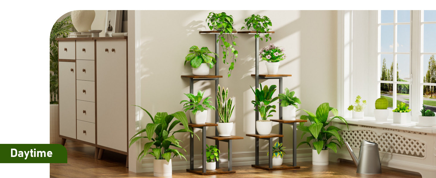 plant stand indoor with grow lights