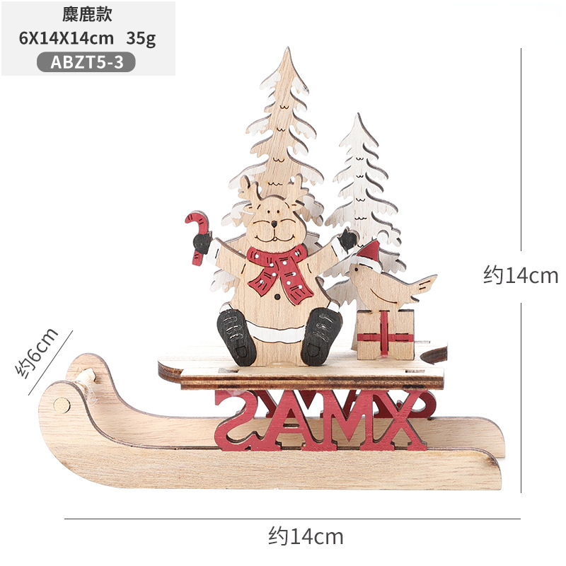 Transfronteriza nueva Navidad de madera creativa pequeños adornos colgantes adornos de Navidad decoraciones regalos