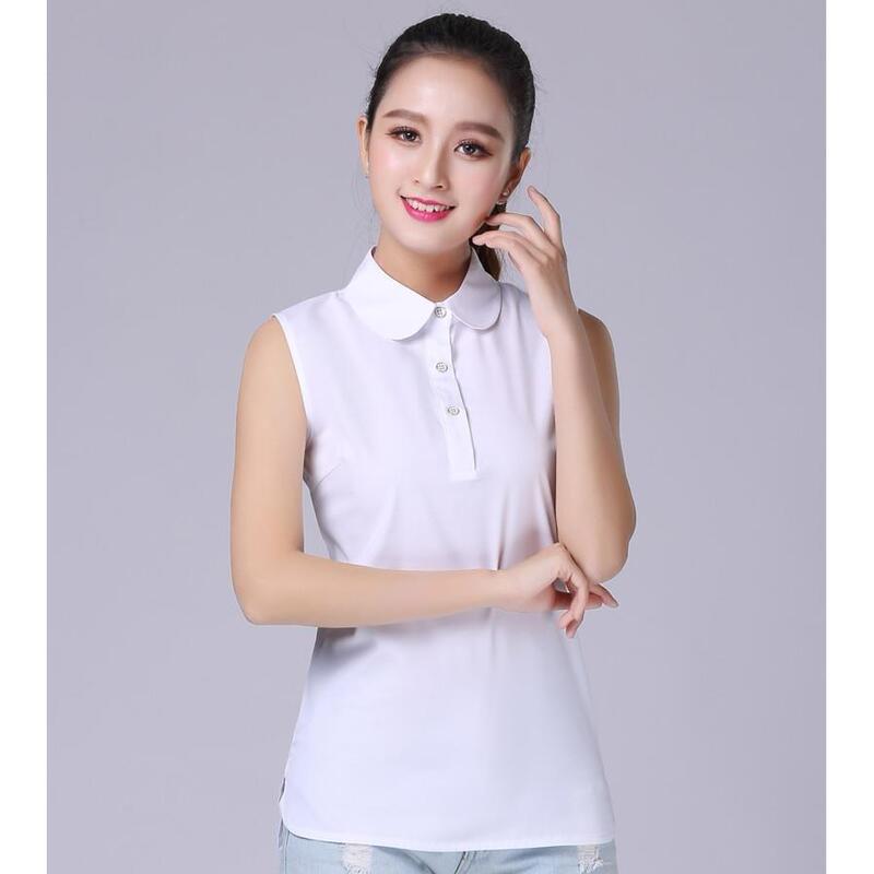Autumn and Winter Professional Bottoming Shirt Pure Color White Fake Collar Decorative Inner Collared Vest Women's Sleeveless Shirt