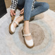 Thick soled two wearing Mary Jane small leather shoes, flat sole single shoes, versatile for girls, spring and autumn 2024 new oversized women's shoes