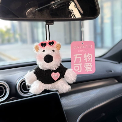 Pendant Doll Car Interior Accessories – Car hanging - pink-mirror-m-black-sweater-west-highland-car-hanging-pink-fragrance-tablets