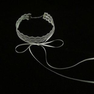 Choker Lace Collar Double Layer Choker Women's Short Bow Clavicle Necklace Neck Jewelry Tie Your Own Butterfly