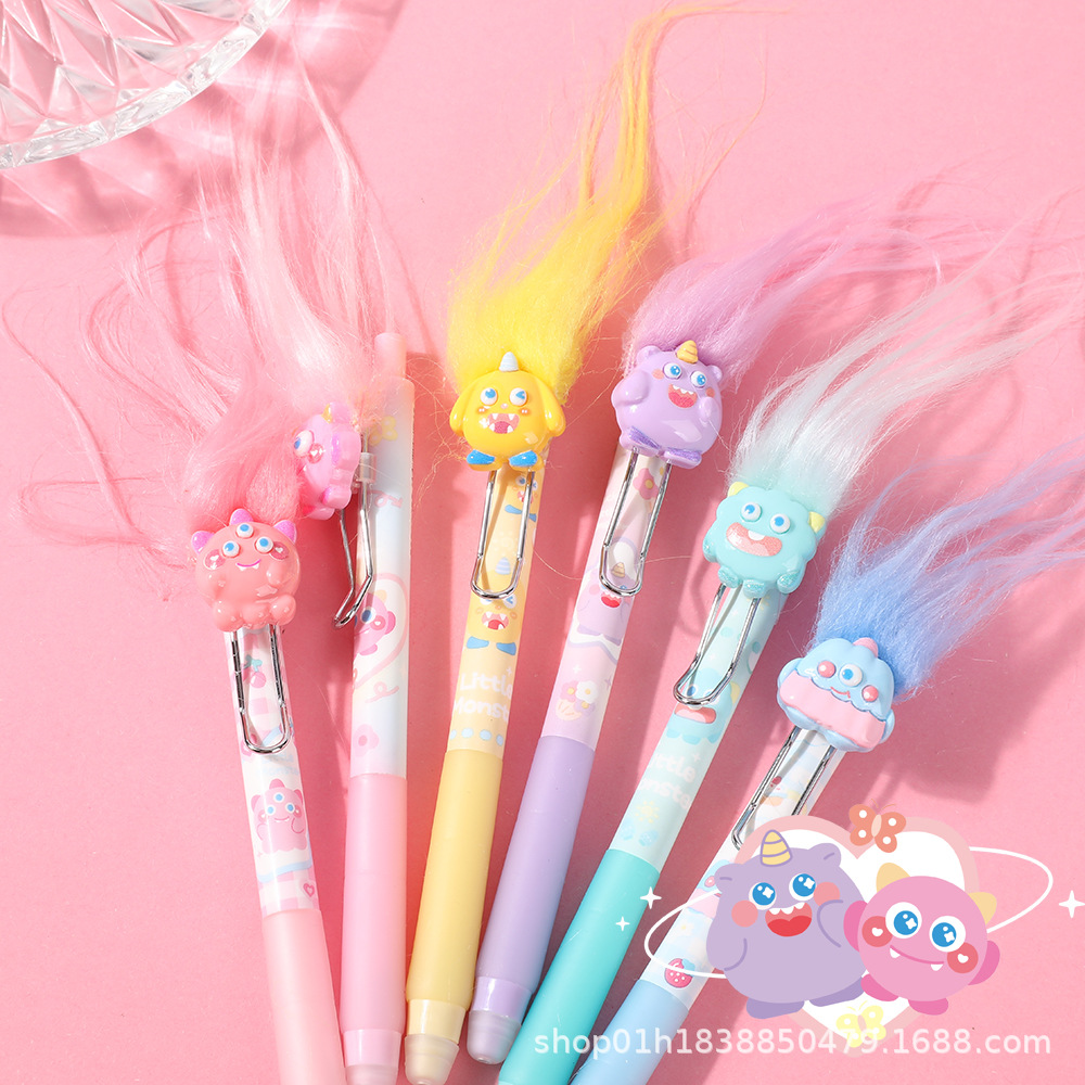 카피바라 지울 수 있는 펜 크리스탈 블루 인스 고가 학생용 닦기 쉬운 프레스 중립 펜 못생긴  튀긴 브러시