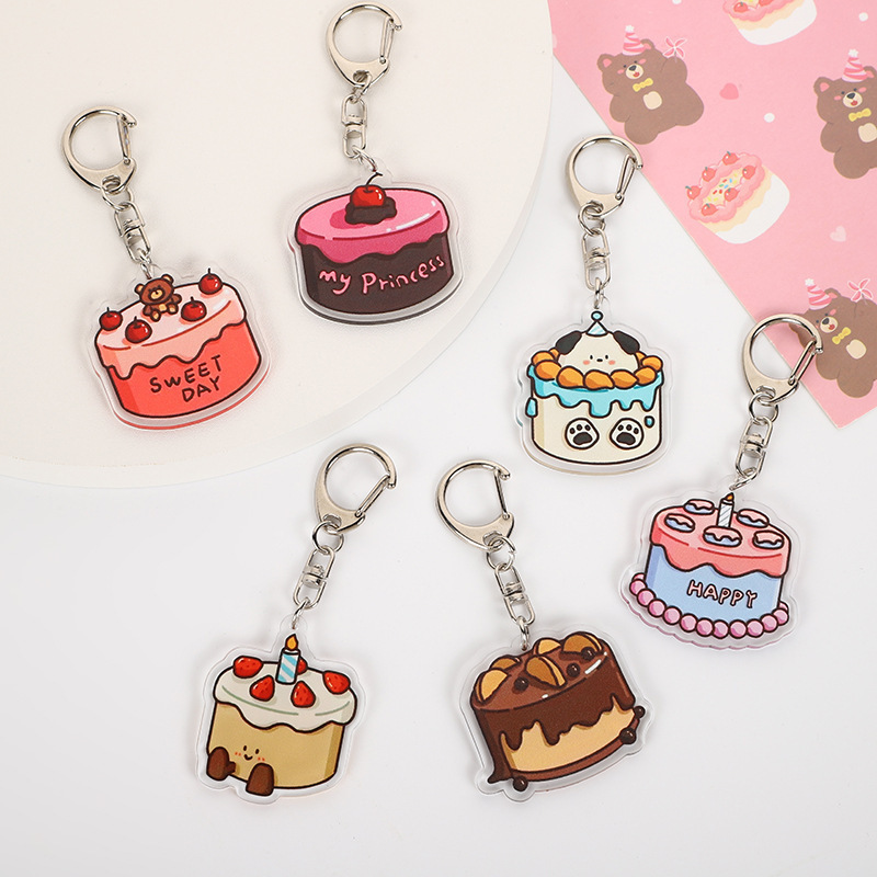 韓国レトロインターネット有名人の誕生日ケーキアクリルキーホルダー携帯電話ヘッドフォンペンダントバッグアクセサリーペンダント|undefined